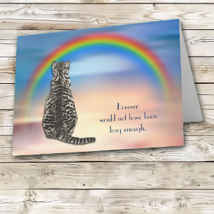 Festiva Tarjeta de simpatía con el arco iris del gato gris