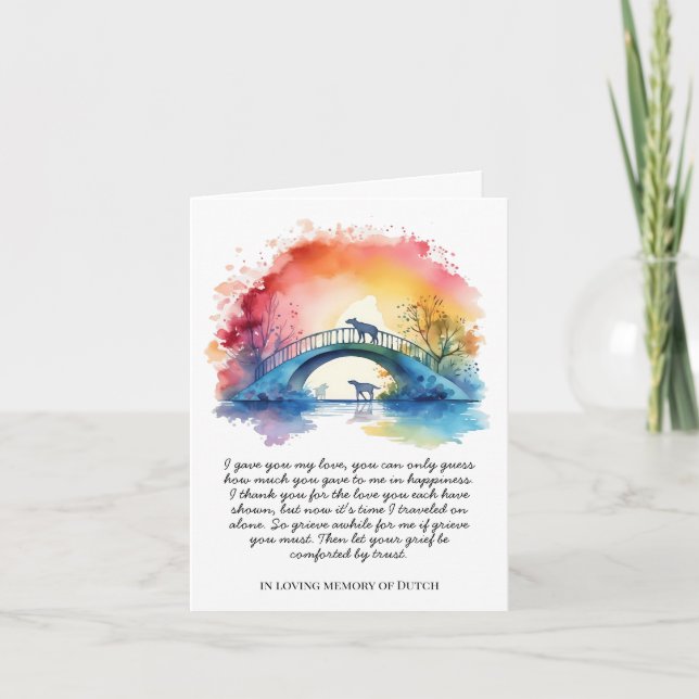 Festiva Tarjeta de simpatía de perro con poema conmemorati (Anverso)