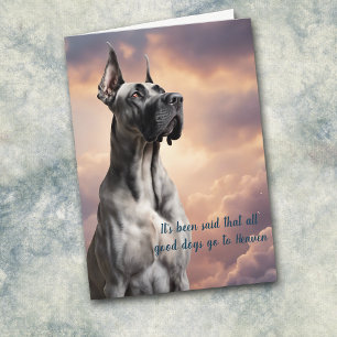 Festiva Tarjeta de simpatía del cielo del perro grande gri