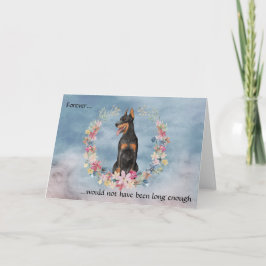 Festiva Tarjeta de simpatía floral Doberman Pinscher