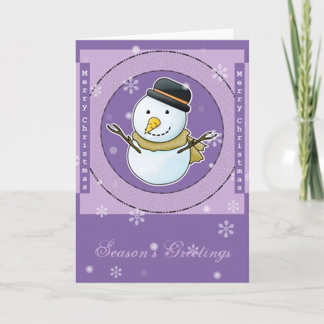 Festiva Tarjeta de Snowman para navidades (Anverso)