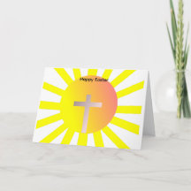 Tarjeta de sol y cruz de Pascua