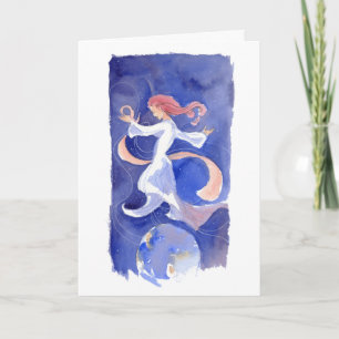 Festiva Tarjeta de solsticio de bailarina de invierno medi