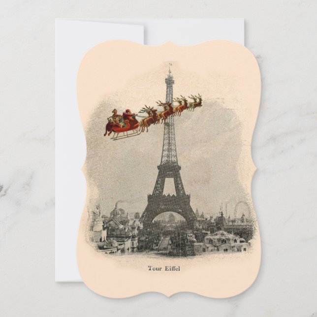 Festiva Tarjeta de soporte para Navidades de París (Anverso)