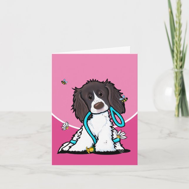 Festiva Tarjeta de Springer Spaniel (Anverso)