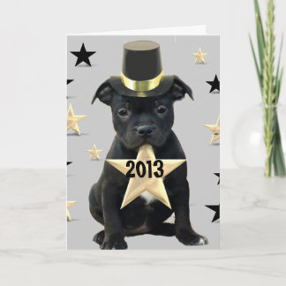 Festiva Tarjeta de Staffordshire bull terrier de la Feliz