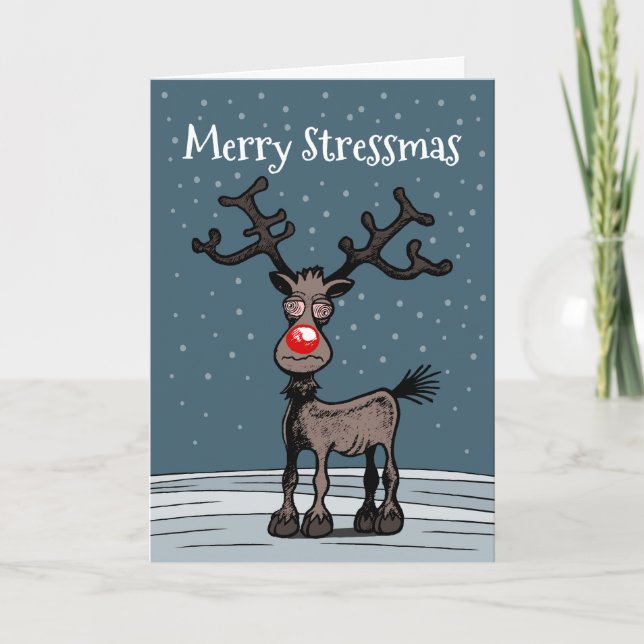 Festiva Tarjeta de Stressmas de Rudolph (Anverso)