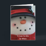 Festiva Tarjeta de sueño Snowman<br><div class="desc">Vengo a la vida en invierno no me gusta estar solo ¿Podrías hacerme una hermosa esposa? Por favor,  nieve esponjosa,  ¡no piedra! Dos niños serían muy amables Podemos jugar,  reír y cantar. Cuando vengan las lluvias cálidas de abril nos derretiremos en primavera. NTW Lauren</div>