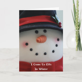Festiva Tarjeta de sueño Snowman