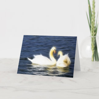 Festiva Tarjeta de Swans de Corazón