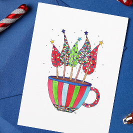 Festiva Tarjeta de té para Navidades Disco