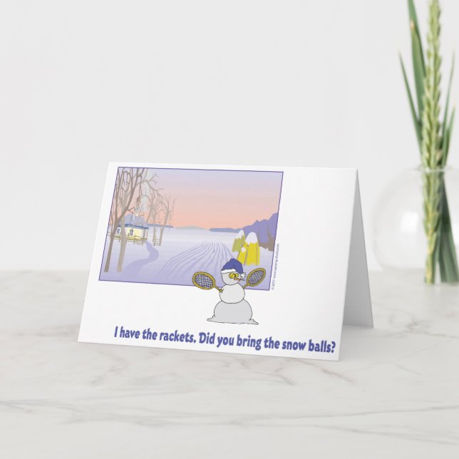 Festiva Tarjeta de tenis de Winter Play Day (Anverso)