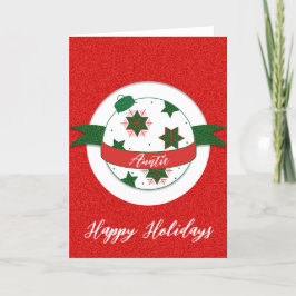 Festiva Tarjeta de tía de Felices Fiestas Adorno