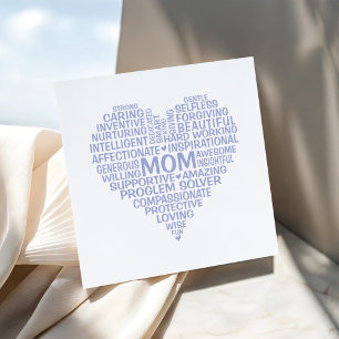 Festiva Tarjeta de tipografía de corazón de mamá cuadrada
