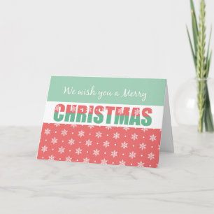 Festiva Tarjeta de tipografía de dos tonos de Feliz Navida