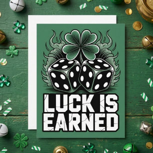 Festiva Tarjeta de trébol de dados del día de San Patricio