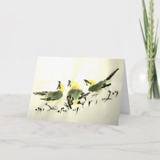 Festiva Tarjeta de tres pájaros