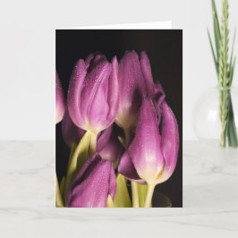Festiva Tarjeta de tulipanes púrpura