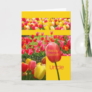Festiva Tarjeta de tulipano Uncle Happy Easter