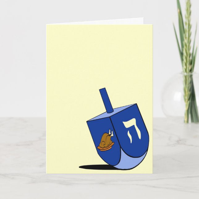 Festiva Tarjeta de Turquía Dreidel (Anverso)