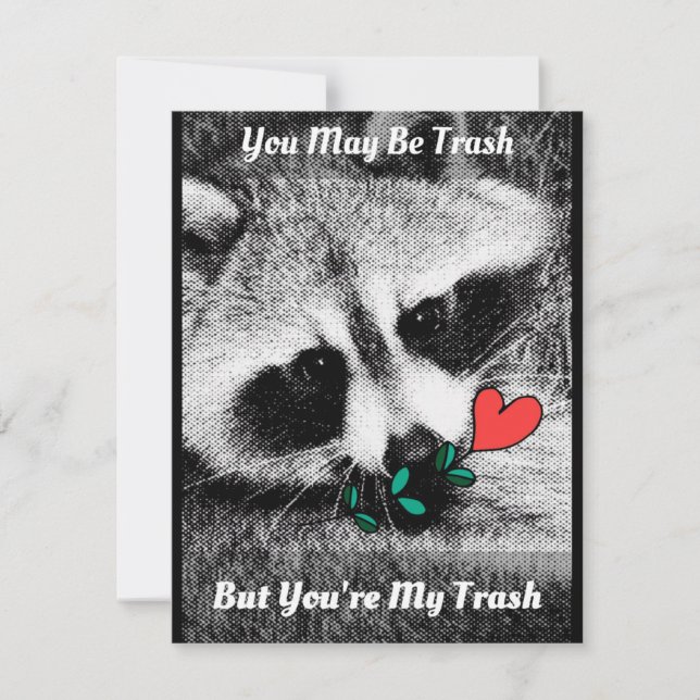 Festiva Tarjeta de V-Day Trash Panda (Anverso)