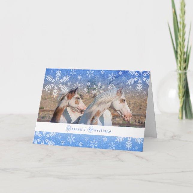 Festiva Tarjeta de vacaciones 5x7 - Yegua y potro Choctaw (Anverso)