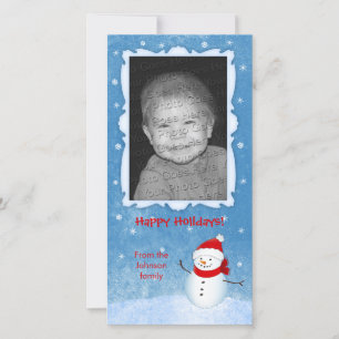 Festiva Tarjeta de vacaciones animada para Snowman
