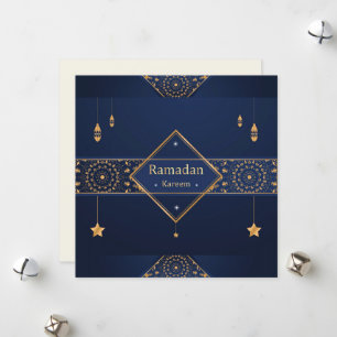 Festiva Tarjeta de vacaciones azul musulmana Ramadan Karee