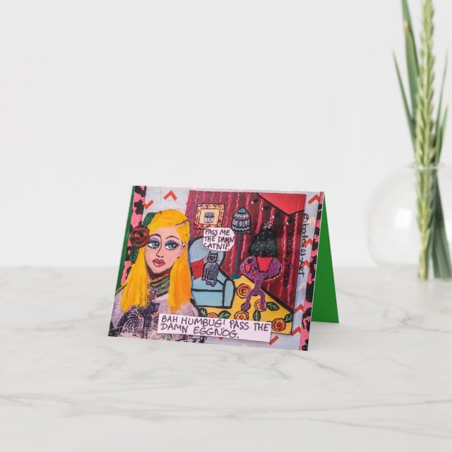 Festiva Tarjeta de vacaciones BAH HUMBUG (Anverso)