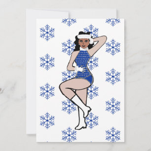 Festiva Tarjeta de vacaciones Bailarín de Nieve Azul