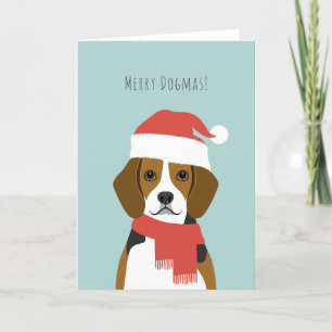 Festiva Tarjeta de vacaciones Beagle Navidades