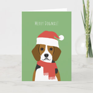 Festiva Tarjeta de vacaciones Beagle Navidades