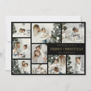 Festiva Tarjeta de vacaciones Black Moderlish Multi Photo
