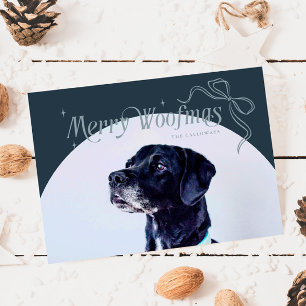 Festiva Tarjeta de vacaciones Blue Merry Woofmas Dog Navid