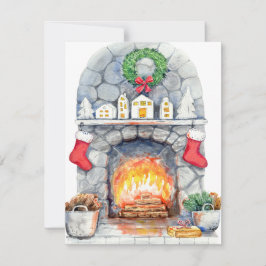 Festiva Tarjeta de vacaciones By The Fire Flat