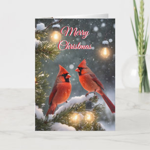 Festiva Tarjeta de vacaciones Cardinals para navidades