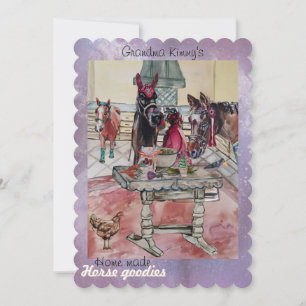 Festiva tarjeta de vacaciones casera de caballos goois