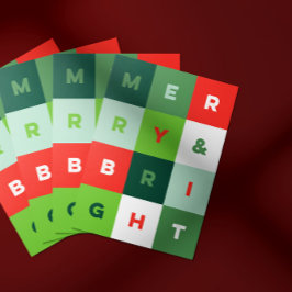 Festiva Tarjeta de vacaciones colorida de tipo merry y bri