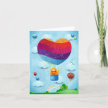 Tarjeta de vacaciones con amor en el aire