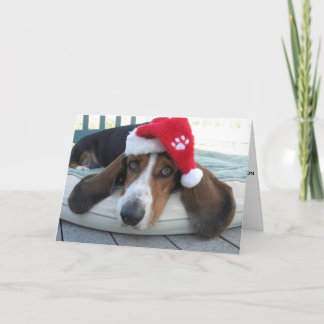 Festiva Tarjeta de vacaciones con Basset Hound