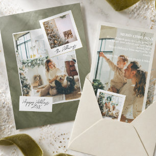 Festiva Tarjeta de vacaciones con cuadrícula de fotos edit