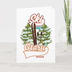 Festiva Tarjeta de vacaciones con el logo del Ski de Seúl,