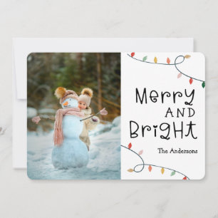Festiva Tarjeta de vacaciones con foil fotográfico Alegre 