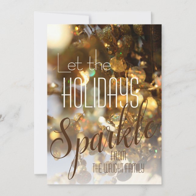 Festiva Tarjeta de vacaciones con foto clásica moderna de  (Anverso)