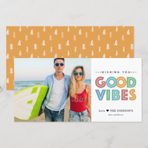 Festiva Tarjeta de vacaciones con foto colorida de vibraci