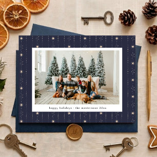 Festiva Tarjeta de vacaciones con foto de estrellas azules