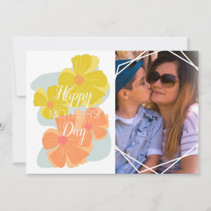 Festiva Tarjeta de vacaciones con foto de flores para el d