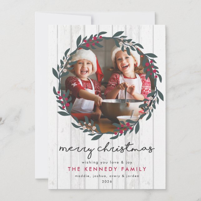 Festiva Tarjeta de vacaciones con foto de granjas para Nav (Anverso)