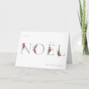 Festiva Tarjeta de vacaciones con foto doblada NOEL adorna
