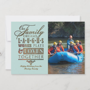 Festiva Tarjeta de vacaciones con foto familiar juntos